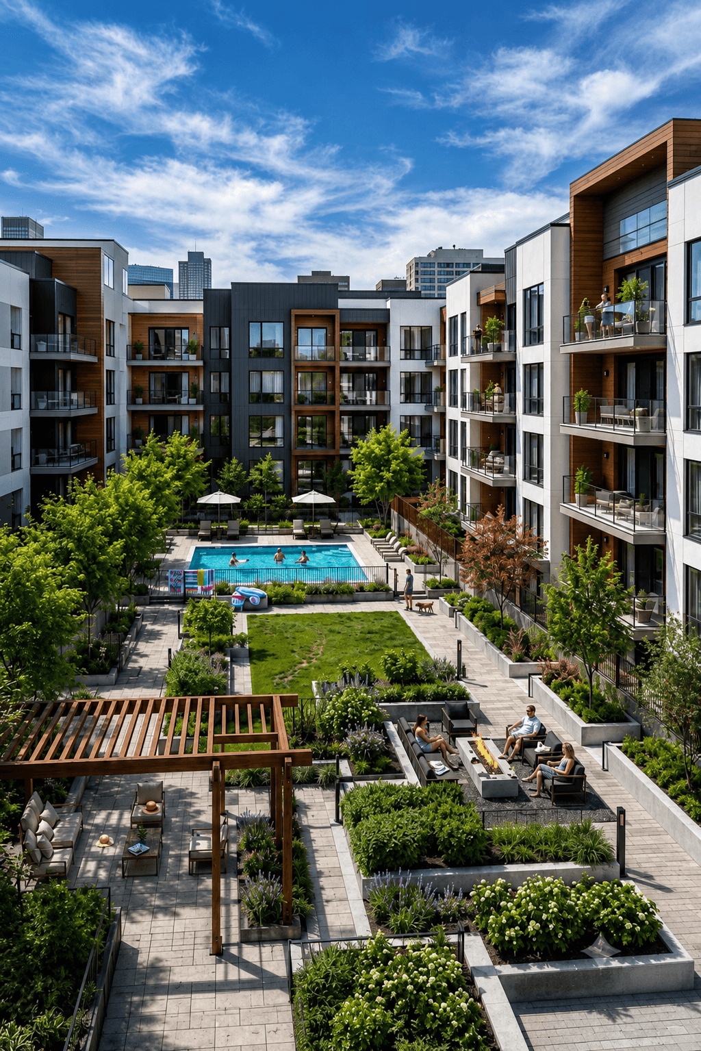 Modern multifamily residential development